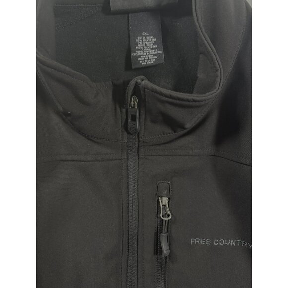 Free Country Men’s Black Softshell Jacket – Size 3XL Warm Winter Outerwear - Picture 3 of 15